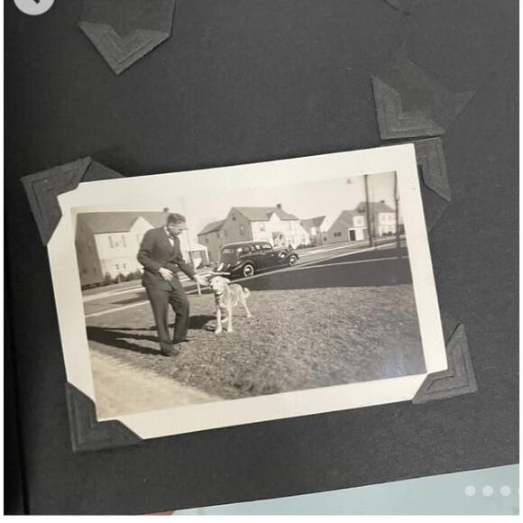 Vintage Snapshots Photograph Black Scrapbook BW Family Photos Dog Bicycle Car - Picture 9 of 10